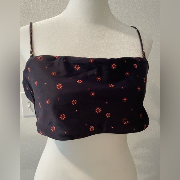 New! Madewell Second Wave Reversible Bandeau Bikini Top in Wildplains Floral - Picture 6 of 7